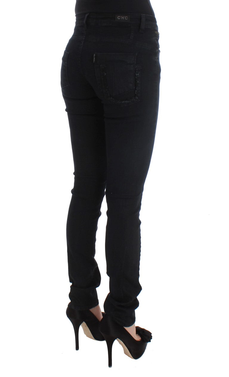 Costume National - Jeans slim en coton noir
