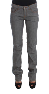 Costume National - Jeans en coton gris, coupe droite.