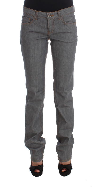 Costume National - Jeans en coton gris, coupe droite.