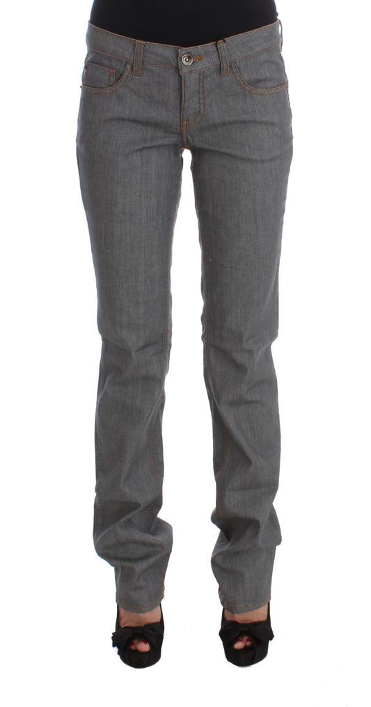 Costume National - Jeans en coton gris, coupe droite.