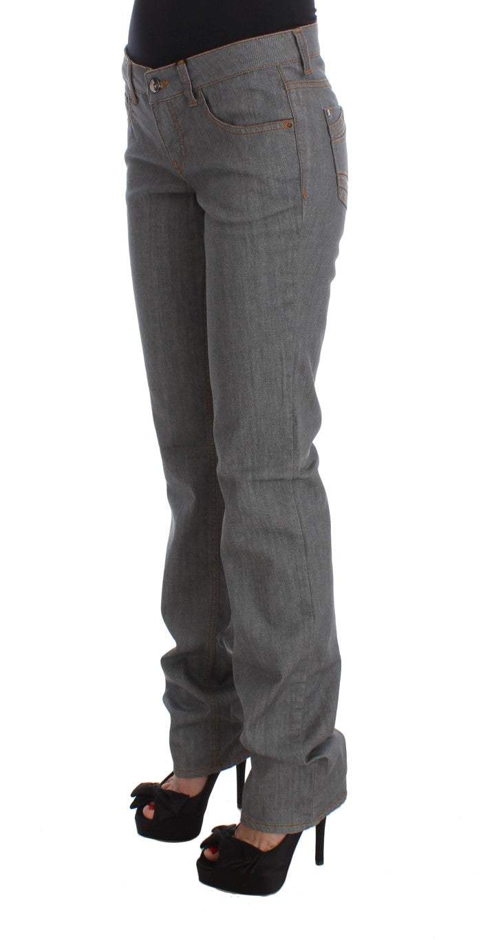 Costume National - Jeans en coton gris, coupe droite.