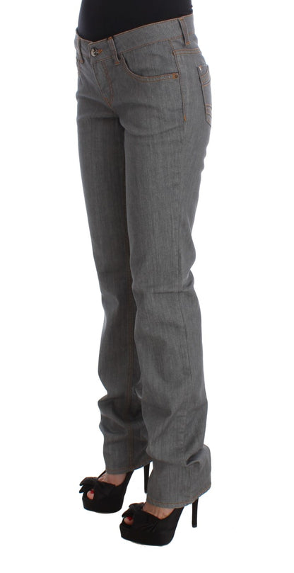 Costume National - Jeans en coton gris, coupe droite.