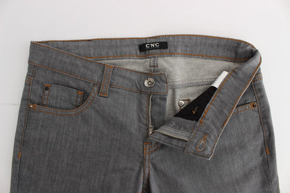 Costume National - Jeans en coton gris, coupe droite.