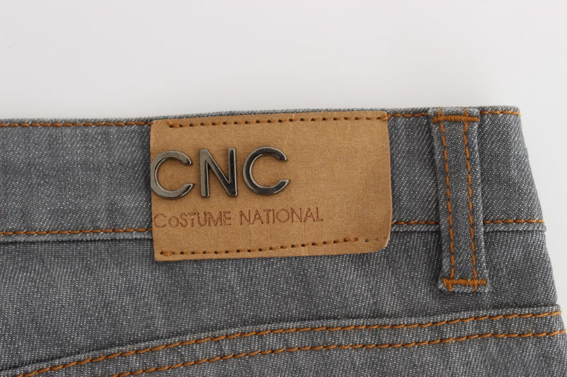 Costume National - Jeans en coton gris, coupe droite.