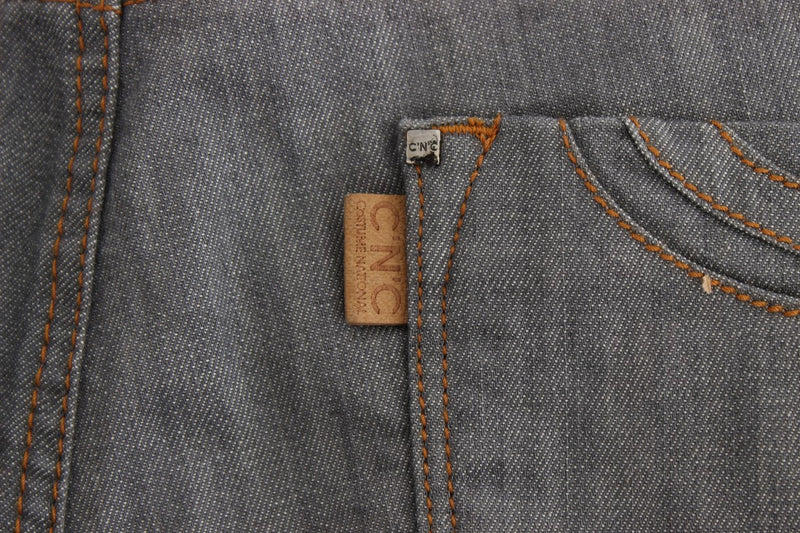 Costume National - Jeans en coton gris, coupe droite.