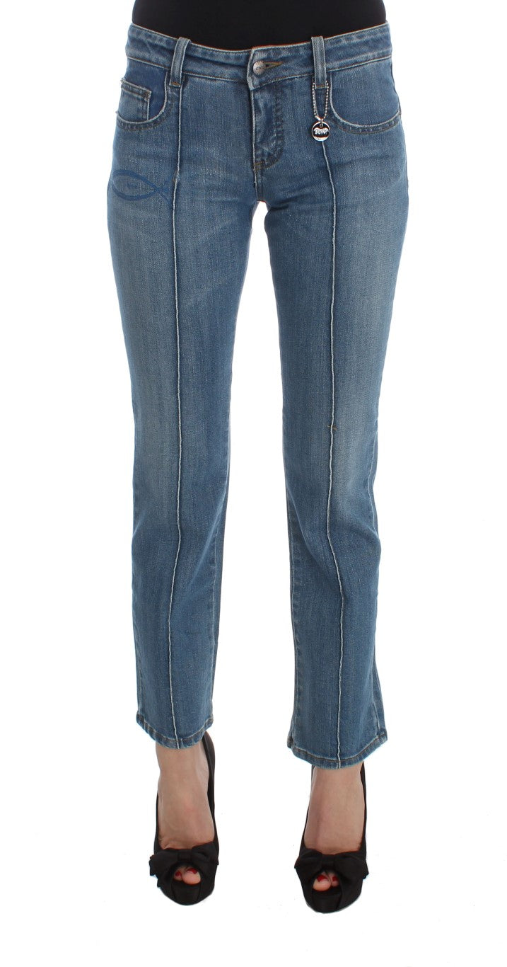 Costume National - Jean slim et court en coton bleu