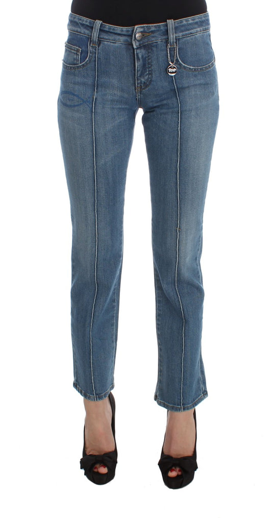 Costume National - Jean slim et court en coton bleu