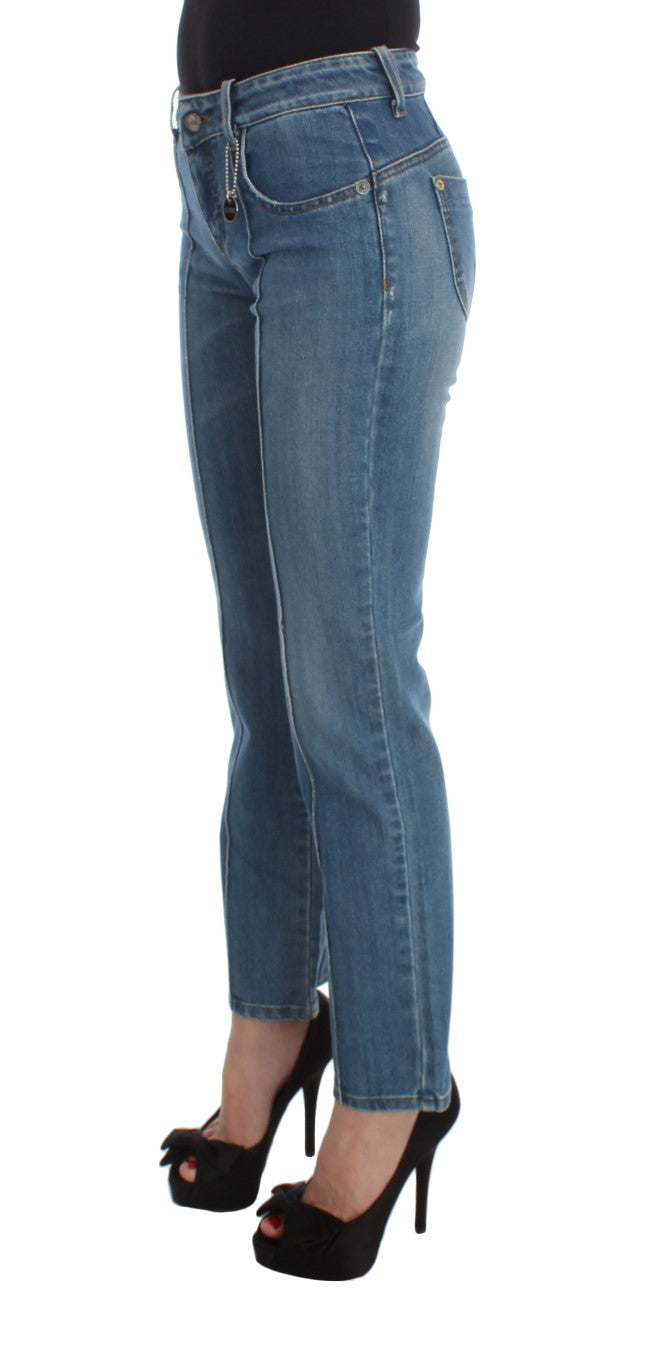 Costume National - Jean slim et court en coton bleu