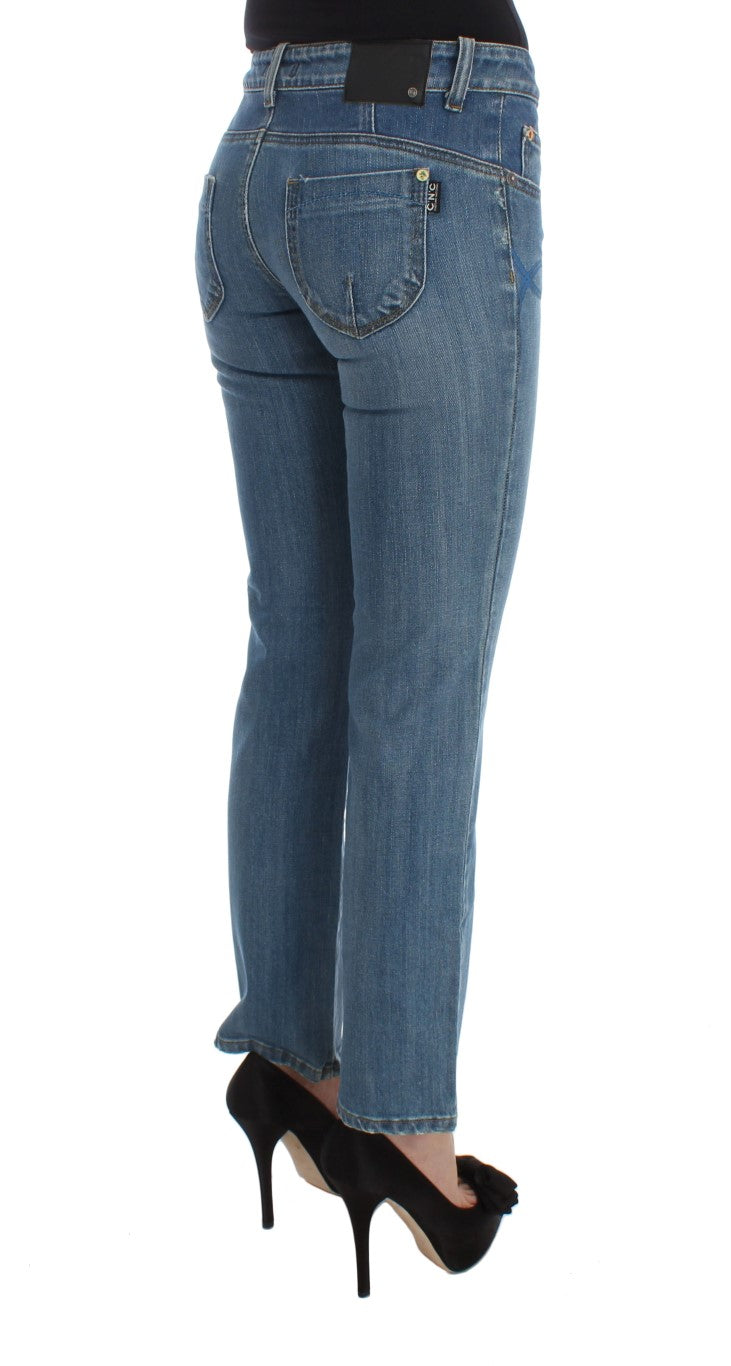 Costume National - Jean slim et court en coton bleu