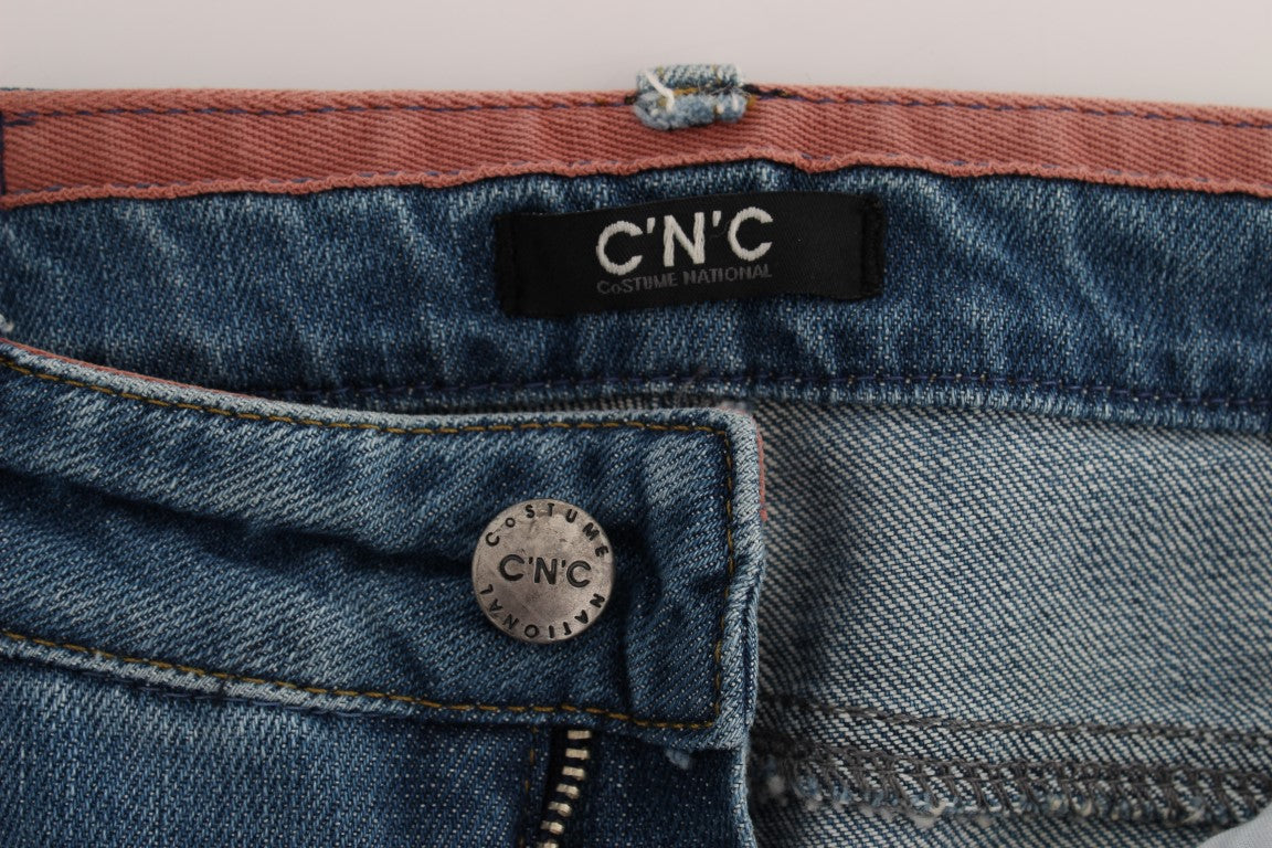 Costume National - Jean slim et court en coton bleu