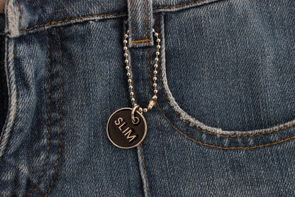 Costume National - Jean slim et court en coton bleu