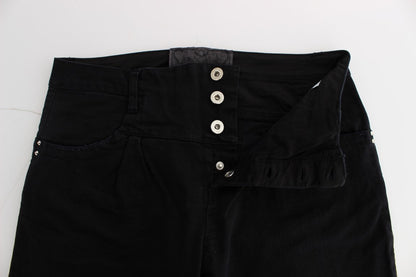 Costume National - Jeans slim et taille haute en coton noir