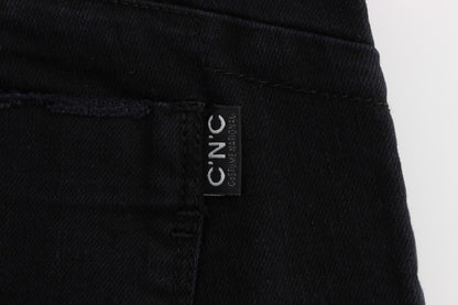 Costume National - Jeans slim et taille haute en coton noir