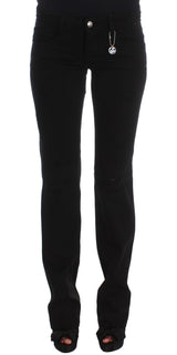 Costume National - Jeans slim à coupe bootcut en coton noir