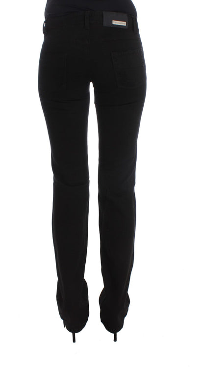 Costume National - Jeans slim à coupe bootcut en coton noir
