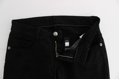 Costume National - Jeans slim à coupe bootcut en coton noir