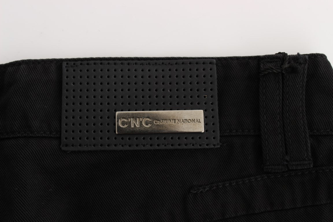 Costume National - Jeans slim à coupe bootcut en coton noir