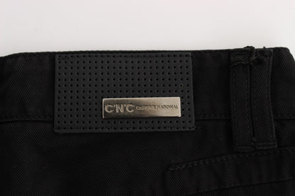 Costume National - Jeans slim à coupe bootcut en coton noir