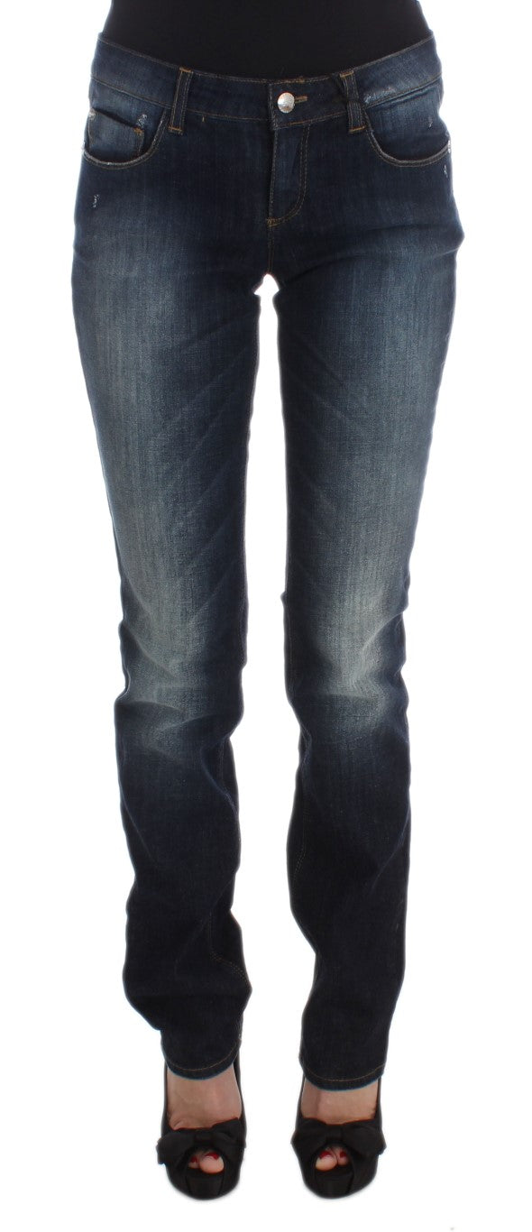Costume National - Jean slim à coupe bootcut en coton bleu