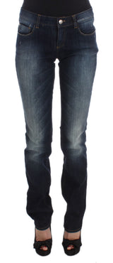 Costume National - Jean slim à coupe bootcut en coton bleu