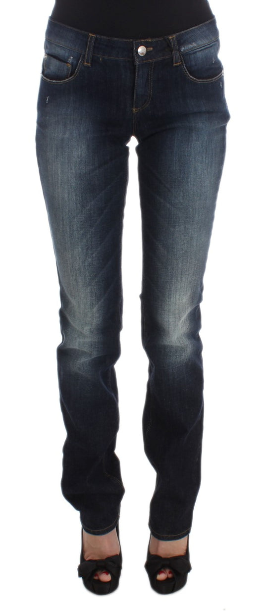 Costume National - Jean slim à coupe bootcut en coton bleu