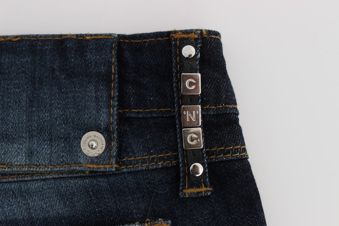 Costume National - Jean slim à coupe bootcut en coton bleu