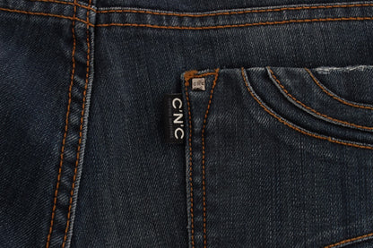 Costume National - Jean coupe bootcut en coton mélangé bleu