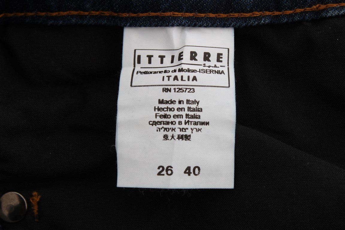Costume National - Jean coupe bootcut en coton mélangé bleu