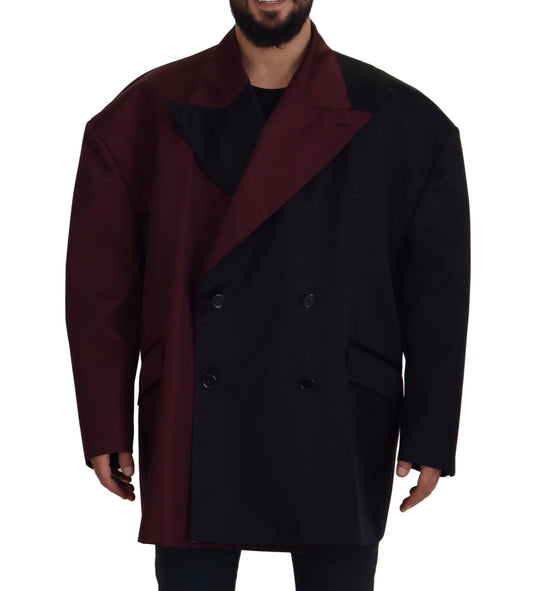 Dolce & Gabbana Bordeaux Polyester Jacket Double-Breasted