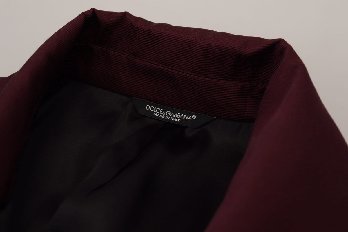 Dolce & Gabbana Bordeaux Polyester Jacket Double-Breasted