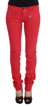 Costume National - Jean super slim en coton mélangé rouge