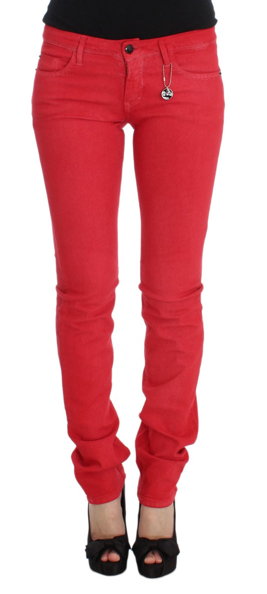 Costume National - Jean super slim en coton mélangé rouge