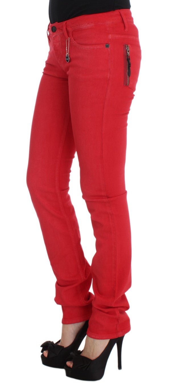 Costume National - Jean super slim en coton mélangé rouge