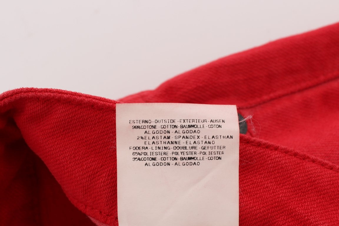 Costume National - Jean super slim en coton mélangé rouge
