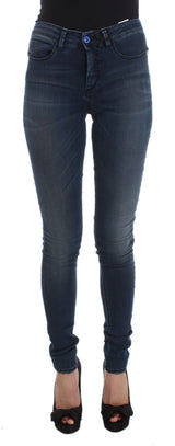 Costume National - Jean slim en coton mélangé bleu