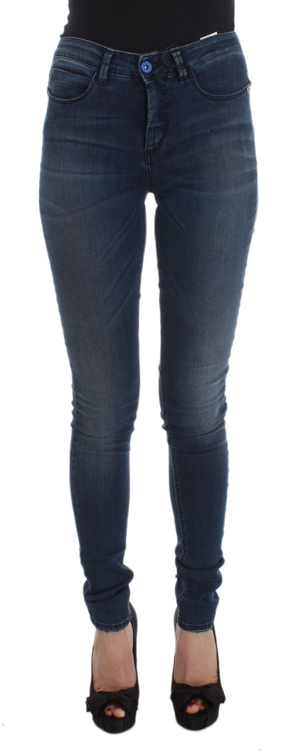 Costume National - Jean slim en coton mélangé bleu
