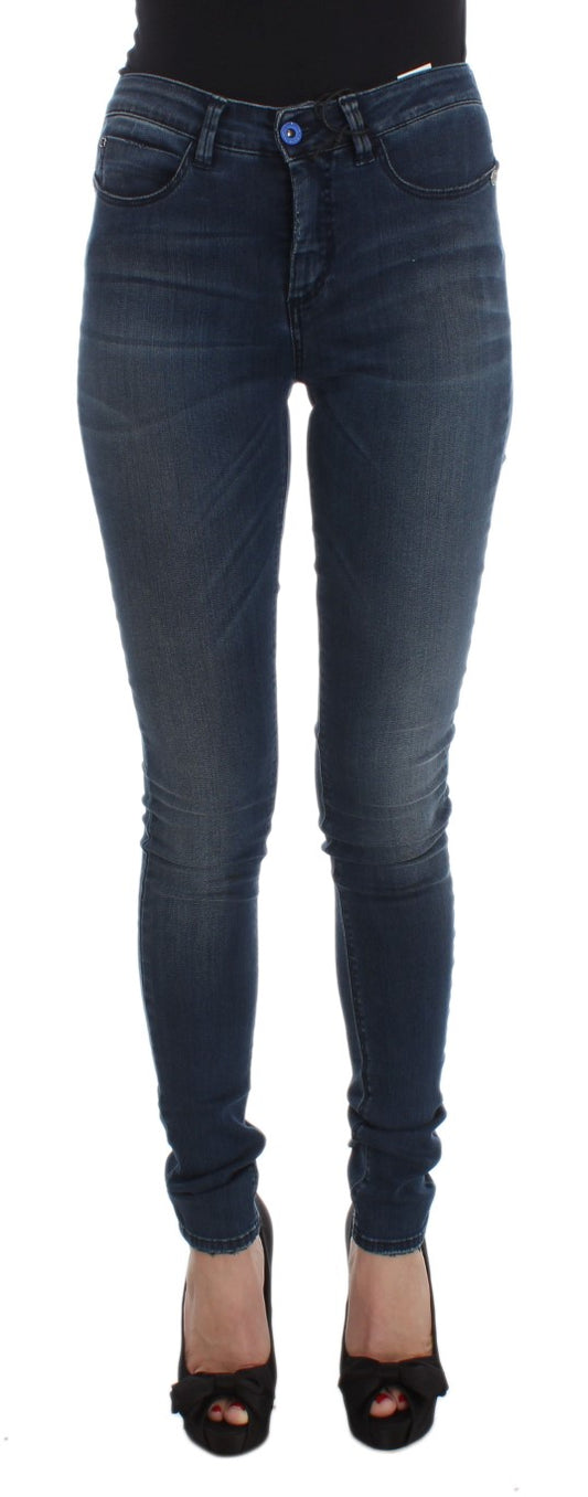 Costume National - Jean slim en coton mélangé bleu