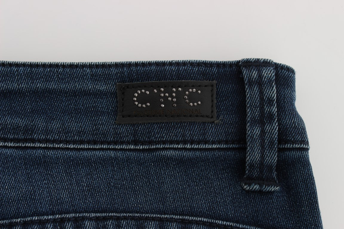 Costume National - Jean slim en coton mélangé bleu