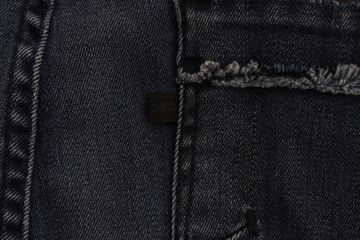 Costume National - Jean slim en coton mélangé bleu