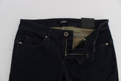 Costume National - Jean slim en coton mélangé bleu