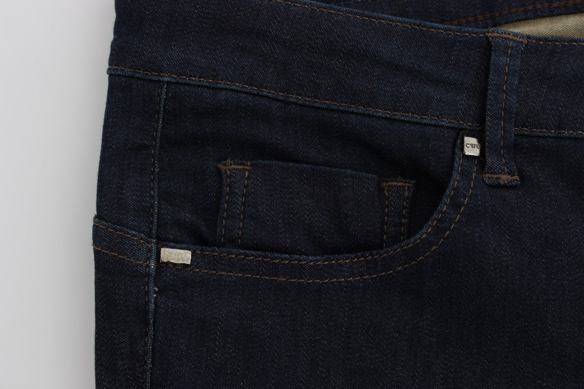 Costume National - Jean slim en coton mélangé bleu