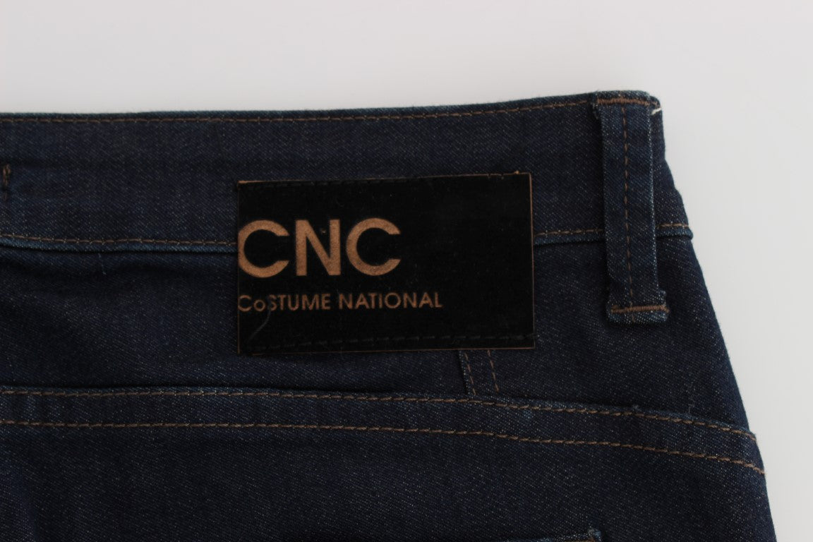 Costume National - Jean slim en coton mélangé bleu