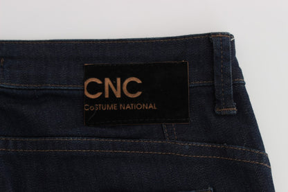 Costume National - Jean slim en coton mélangé bleu