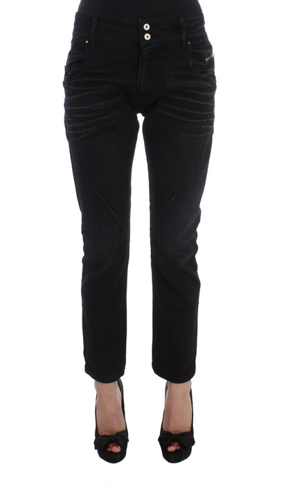 Costume National - Jeans slim et ample en coton noir