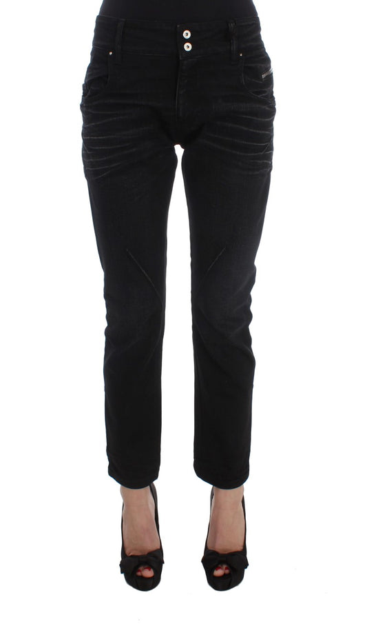 Costume National - Jeans slim et ample en coton noir