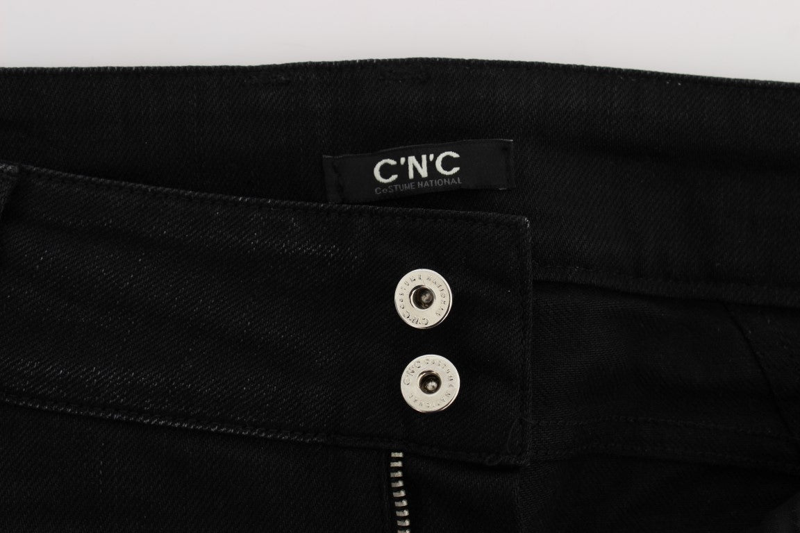 Costume National - Jeans slim et ample en coton noir