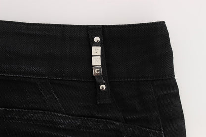 Costume National - Jeans slim et ample en coton noir