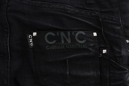 Costume National - Jeans slim et ample en coton noir