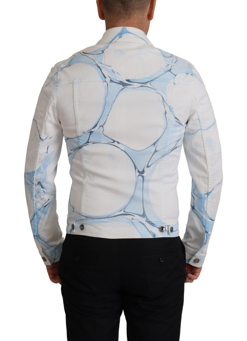 Dolce & Gabbana wit katoenen denim jack met borduursel en logo