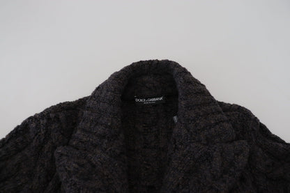 Dolce & Gabbana Veste-manteau en laine noire à double boutonnage